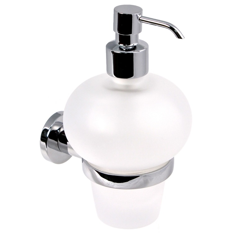 Gedy 5181-13 Wall Mounted Frosted Glass Soap Dispenser